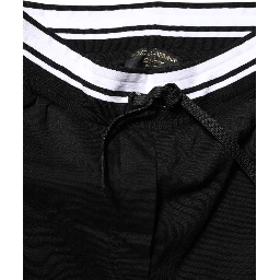 Black Cotton Mid Waist Jogger Pants