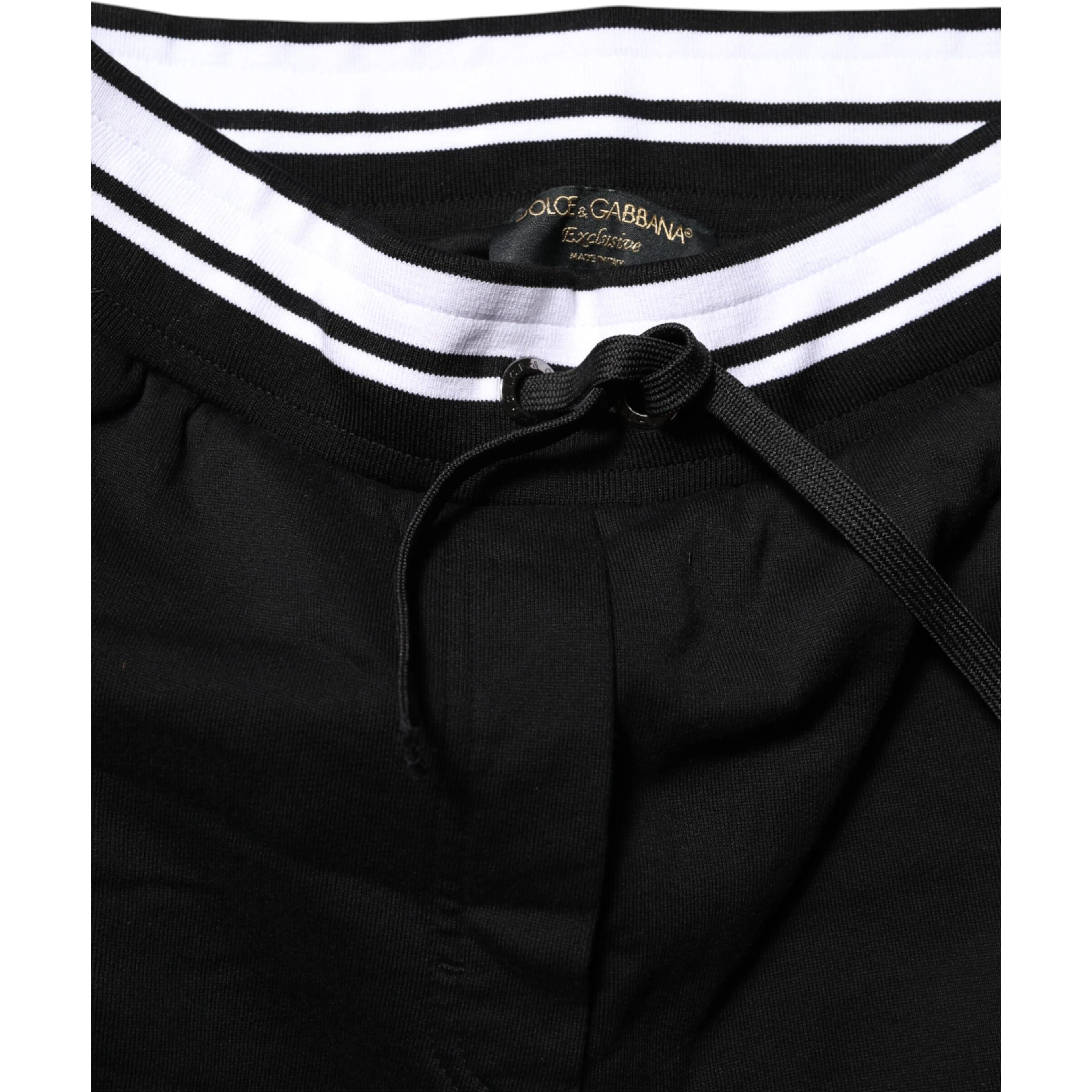Black Cotton Mid Waist Jogger Pants