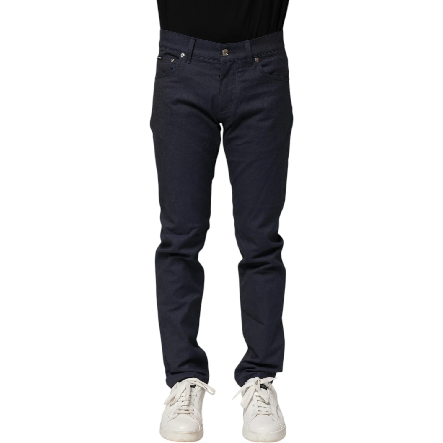 Dark Blue Cotton Skinny Denim Jeans
