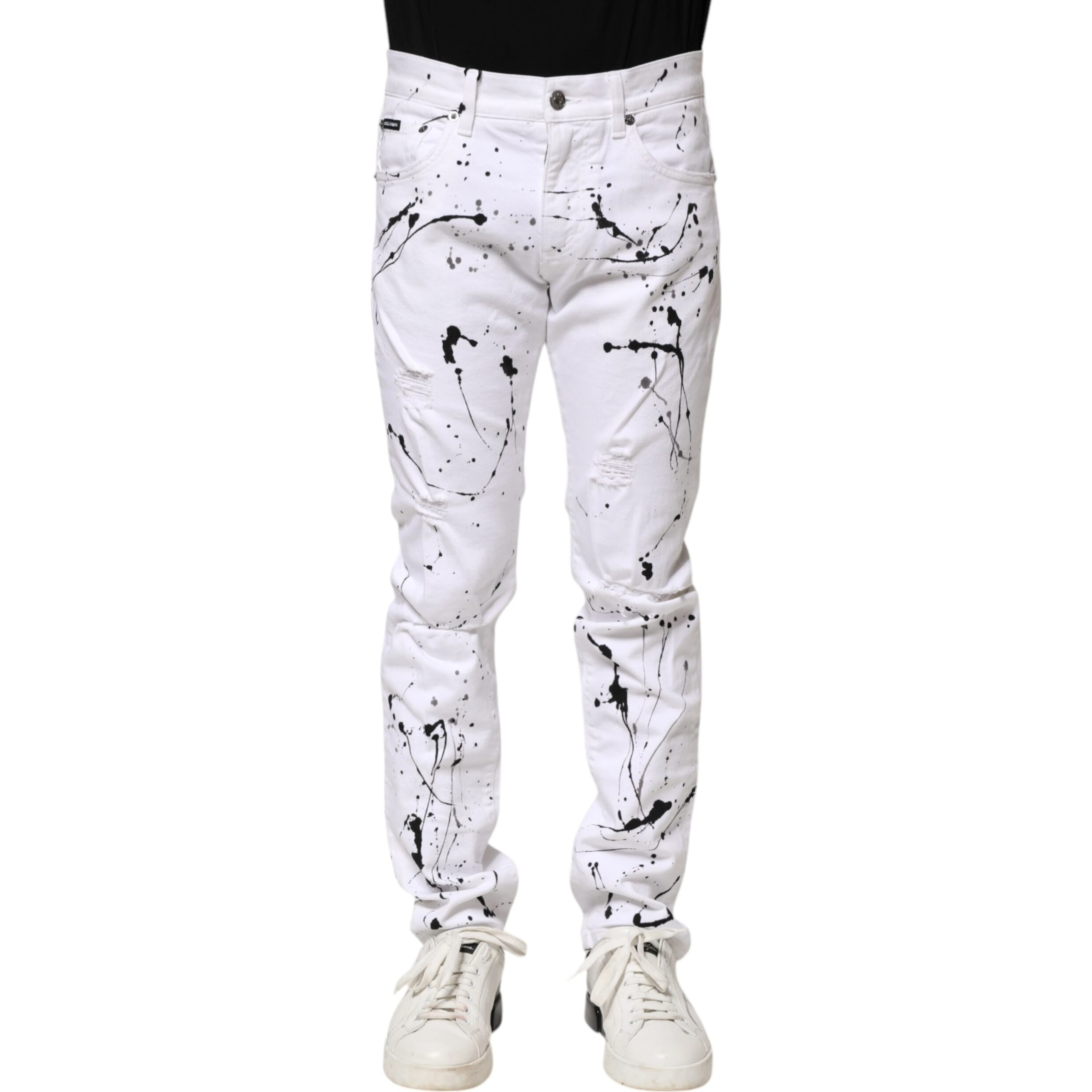 White ColorSplash Skinny Denim Jeans