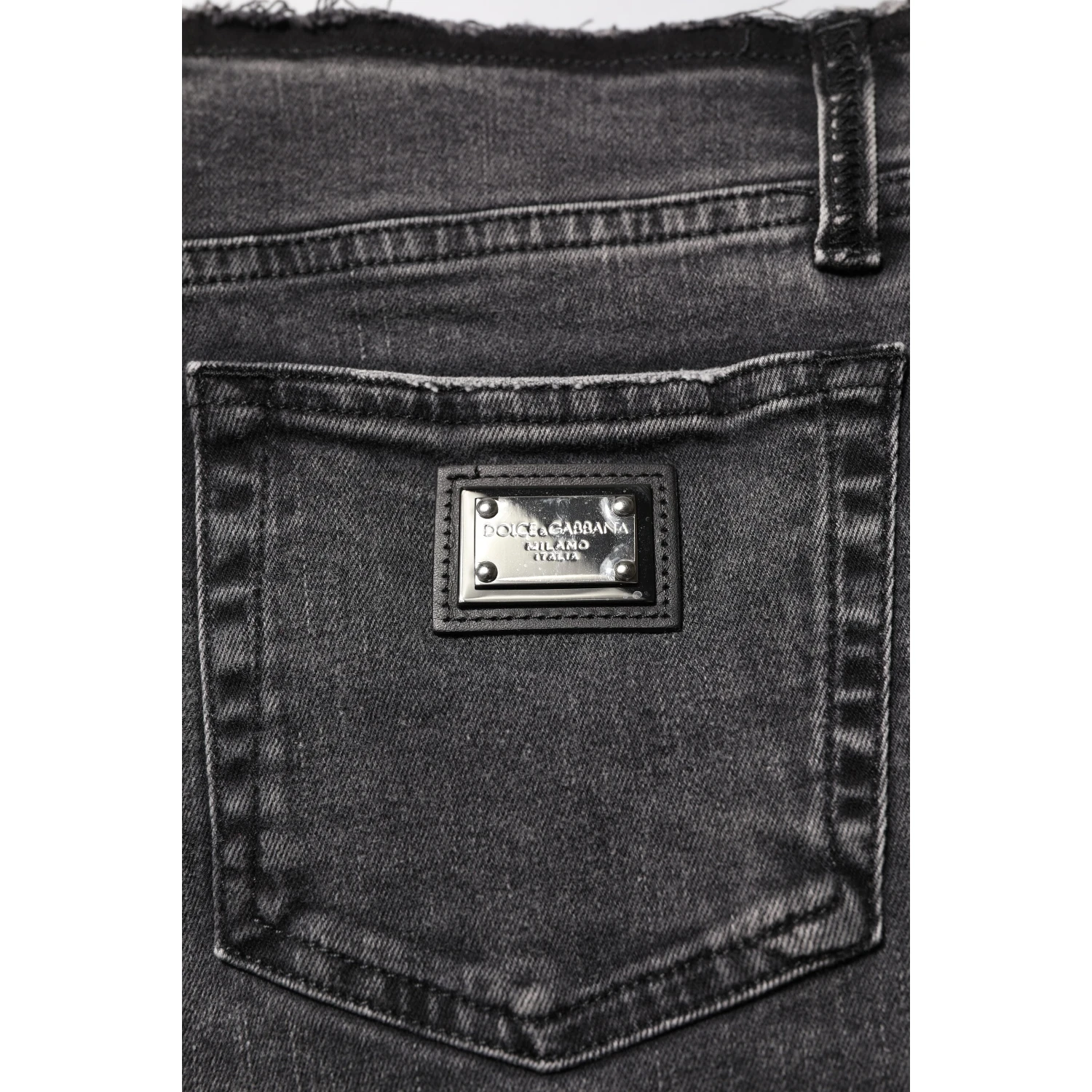 Gray Skinny Cotton Mid Waisted Denim Jeans