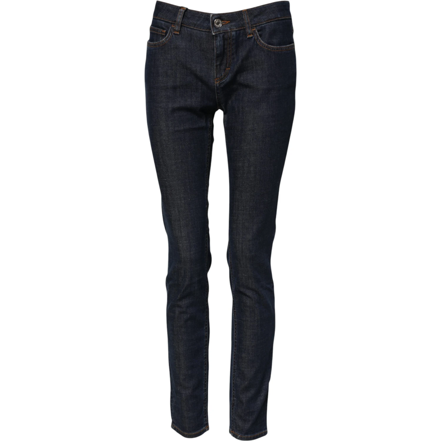 Blue Skinny Cotton Mid Waisted Denim Jeans