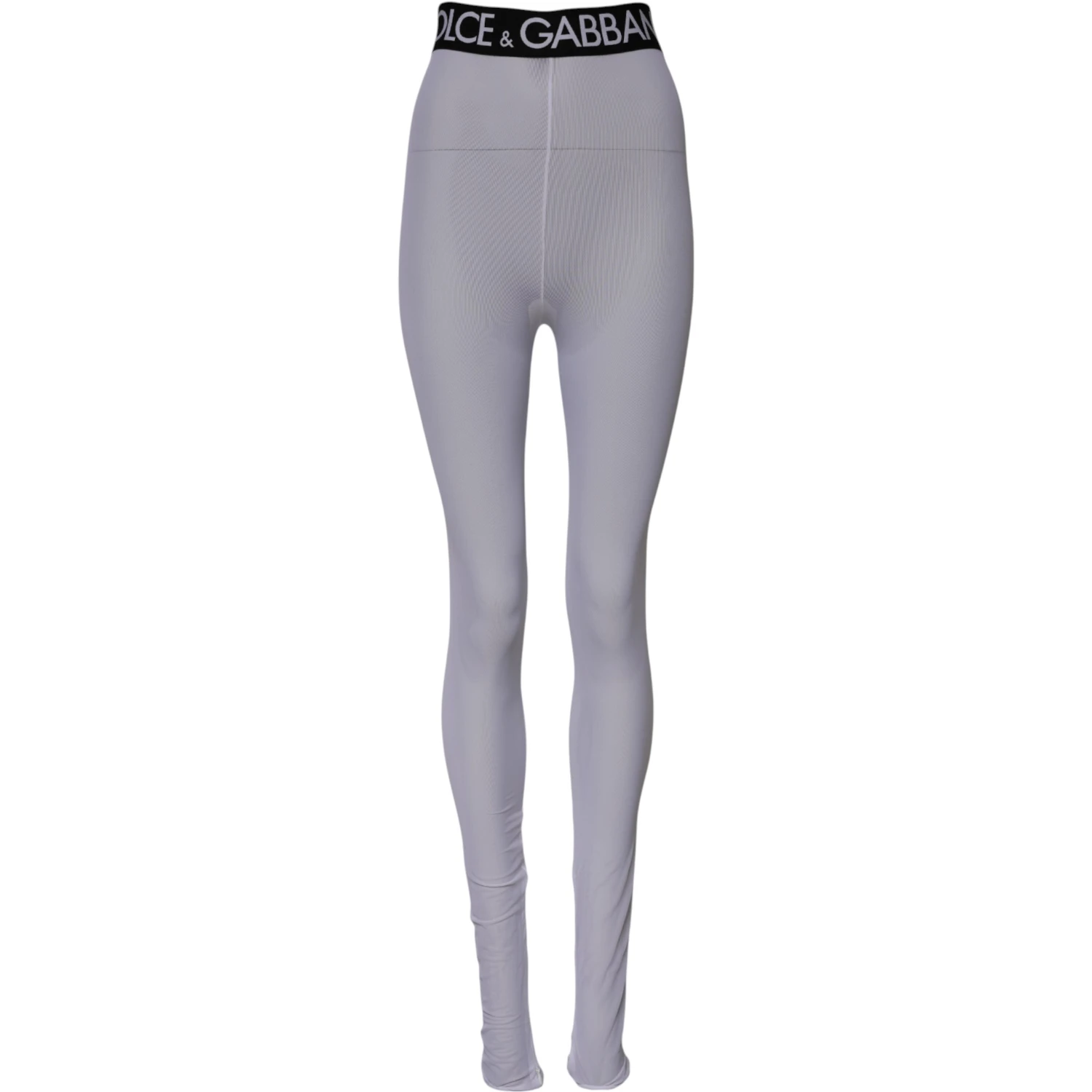 Gray Nylon DG Logo Mid Waisted Leggings Pants