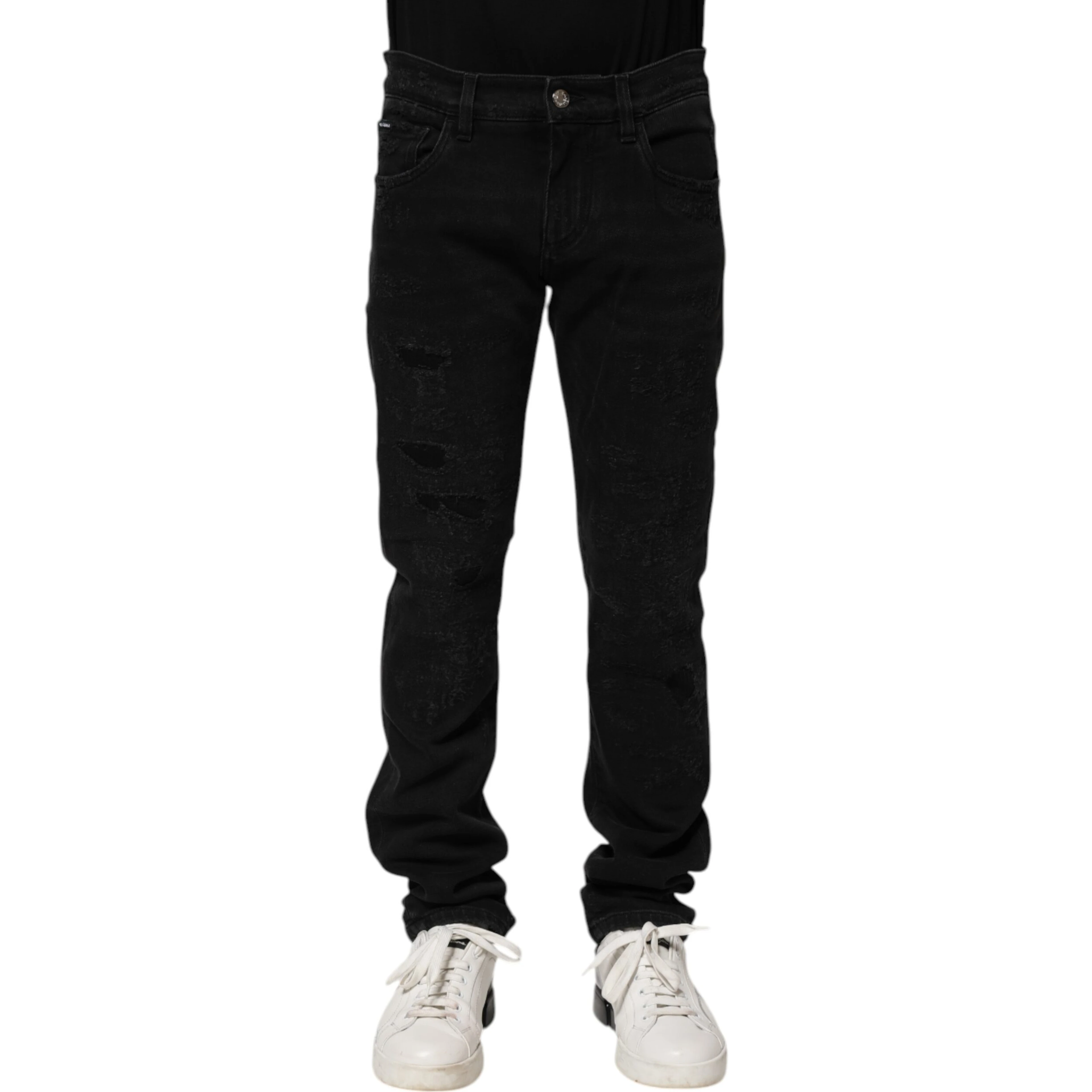 Black Cotton Skinny Men Denim Jeans