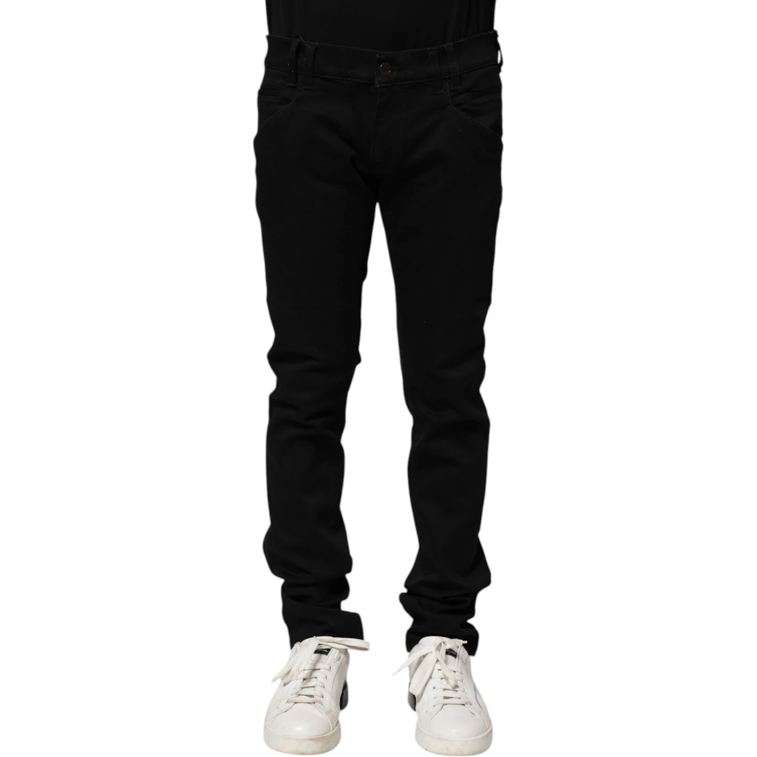 Black Cotton Skinny Men Denim Jeans