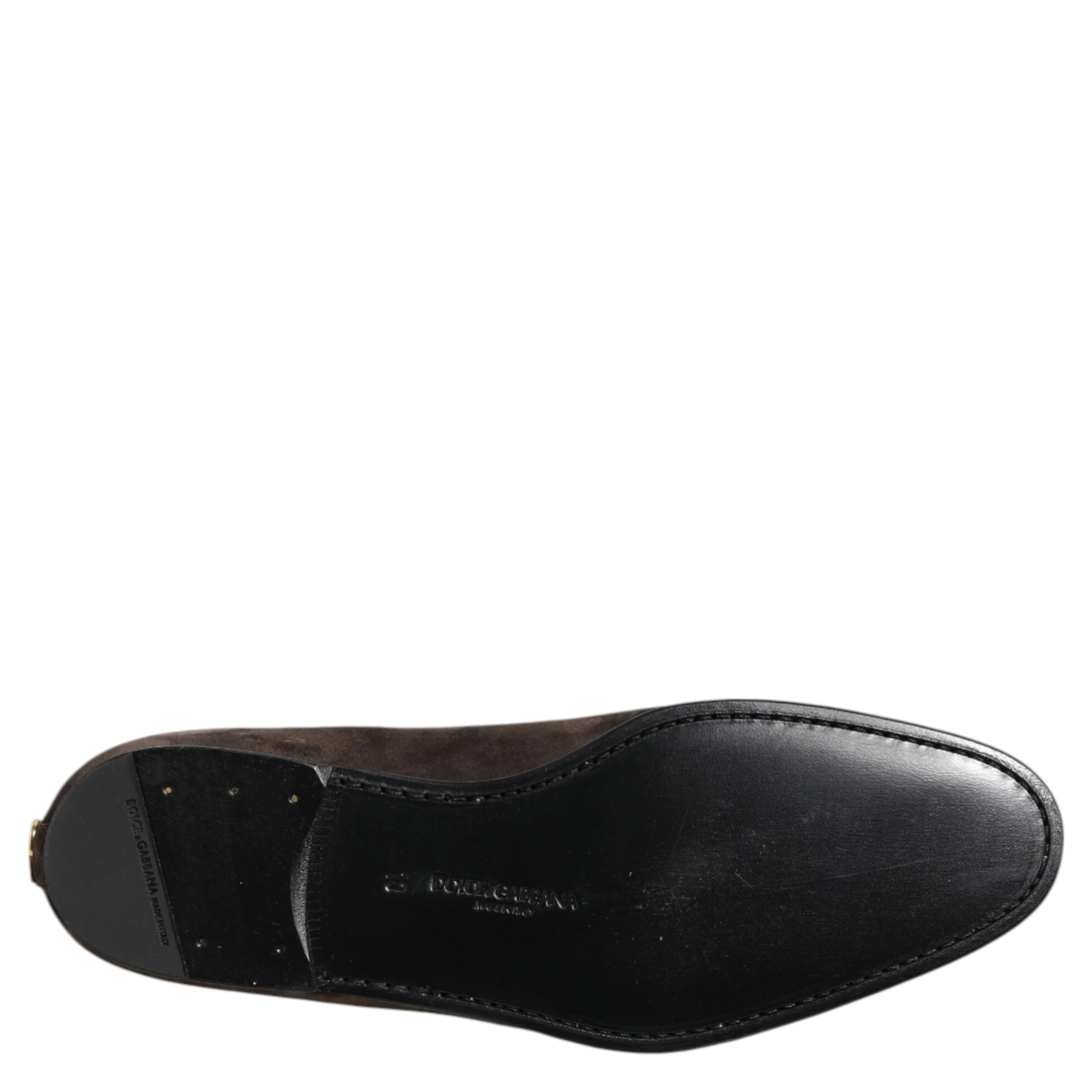 Brown Velvet Leather Slip On Loafers Shoes