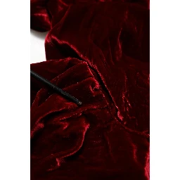 Red Viscose DG Logo Mid Waist Pants