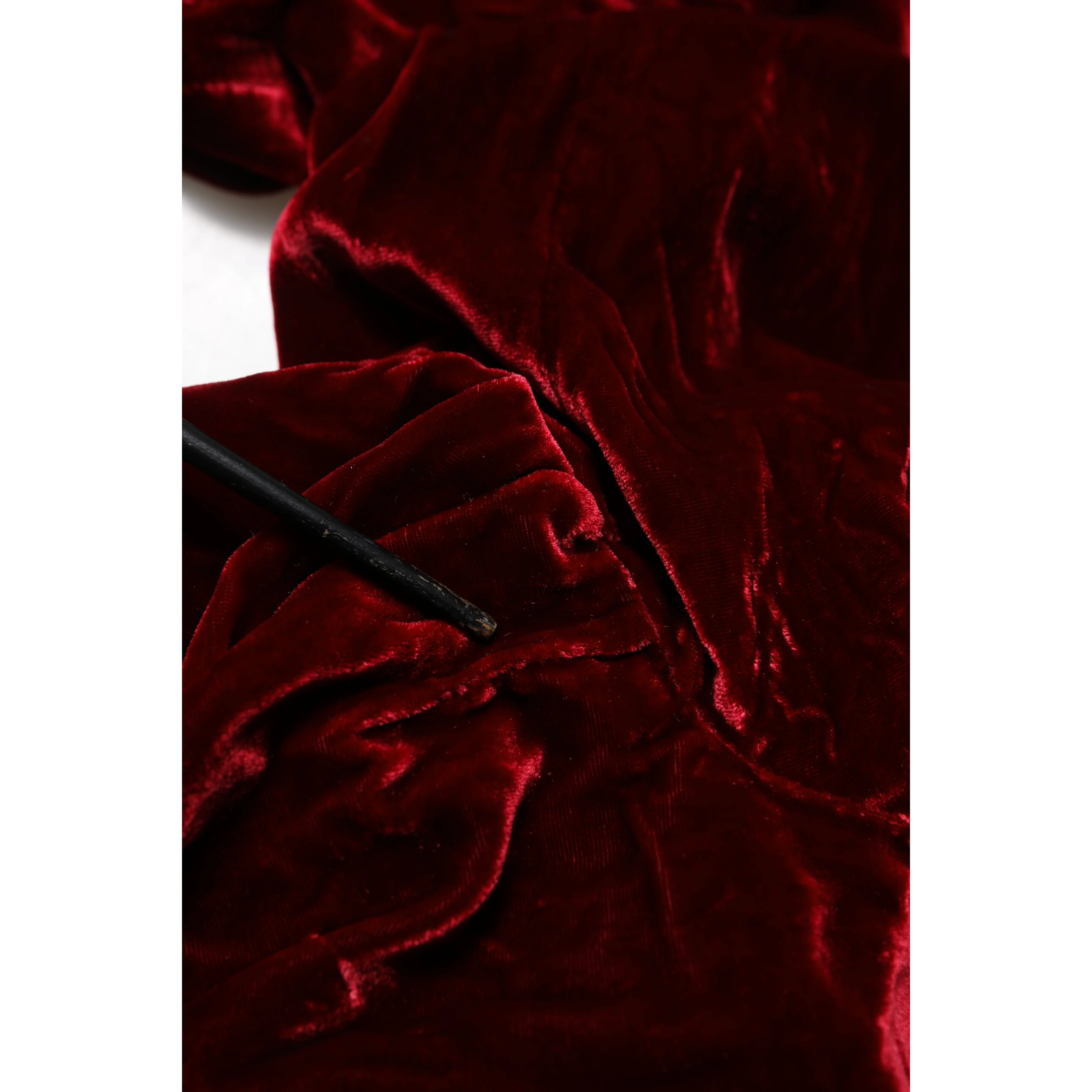 Red Viscose DG Logo Mid Waist Pants