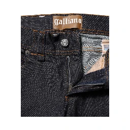 Blue Mid Waist Cotton Wide Leg Denim Jeans