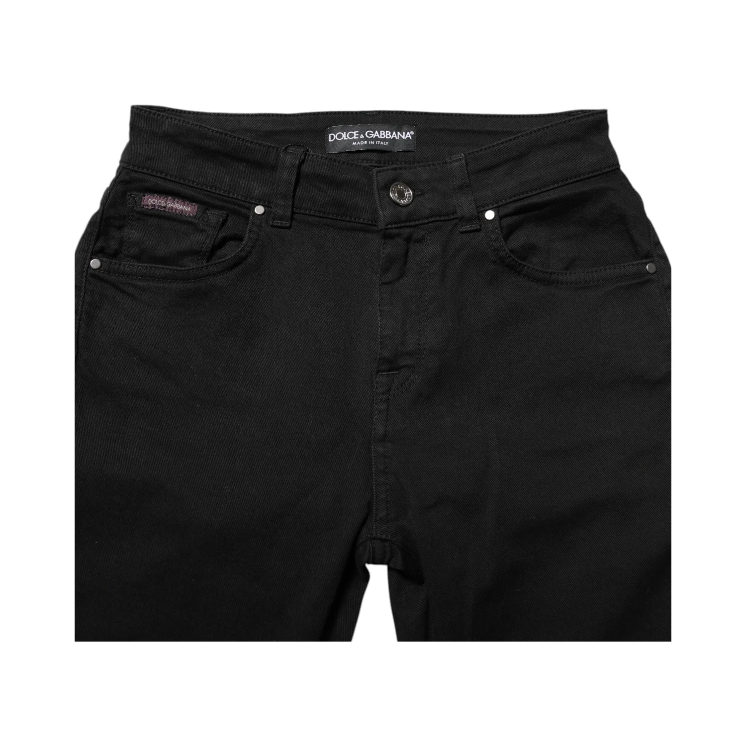 Black Skinny Cotton Mid Waisted Denim Jeans