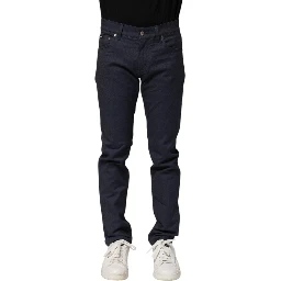Dark Blue Cotton Skinny Denim Jeans
