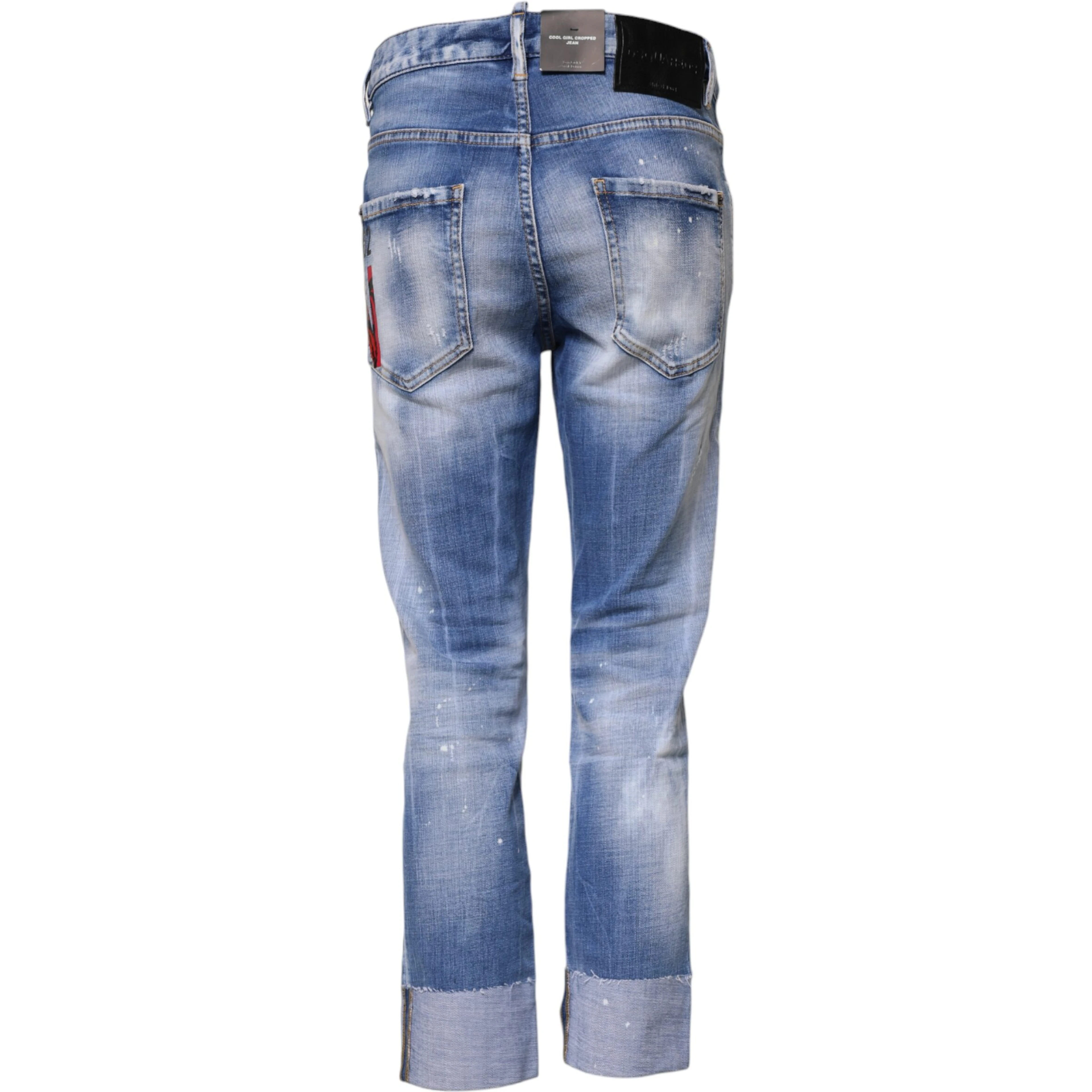 Blue Washed Cotton Mid Waist Skinny Denim Jeans