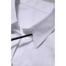White Cotton Collared Long Sleeves Top Shirt