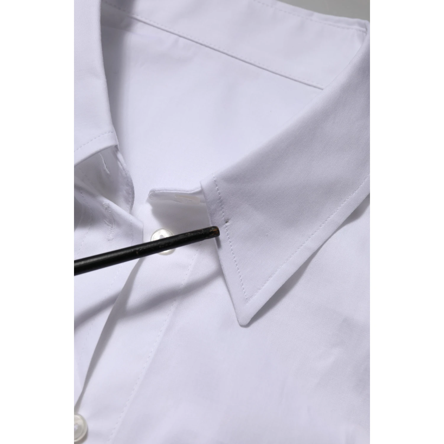 White Cotton Collared Long Sleeves Top Shirt