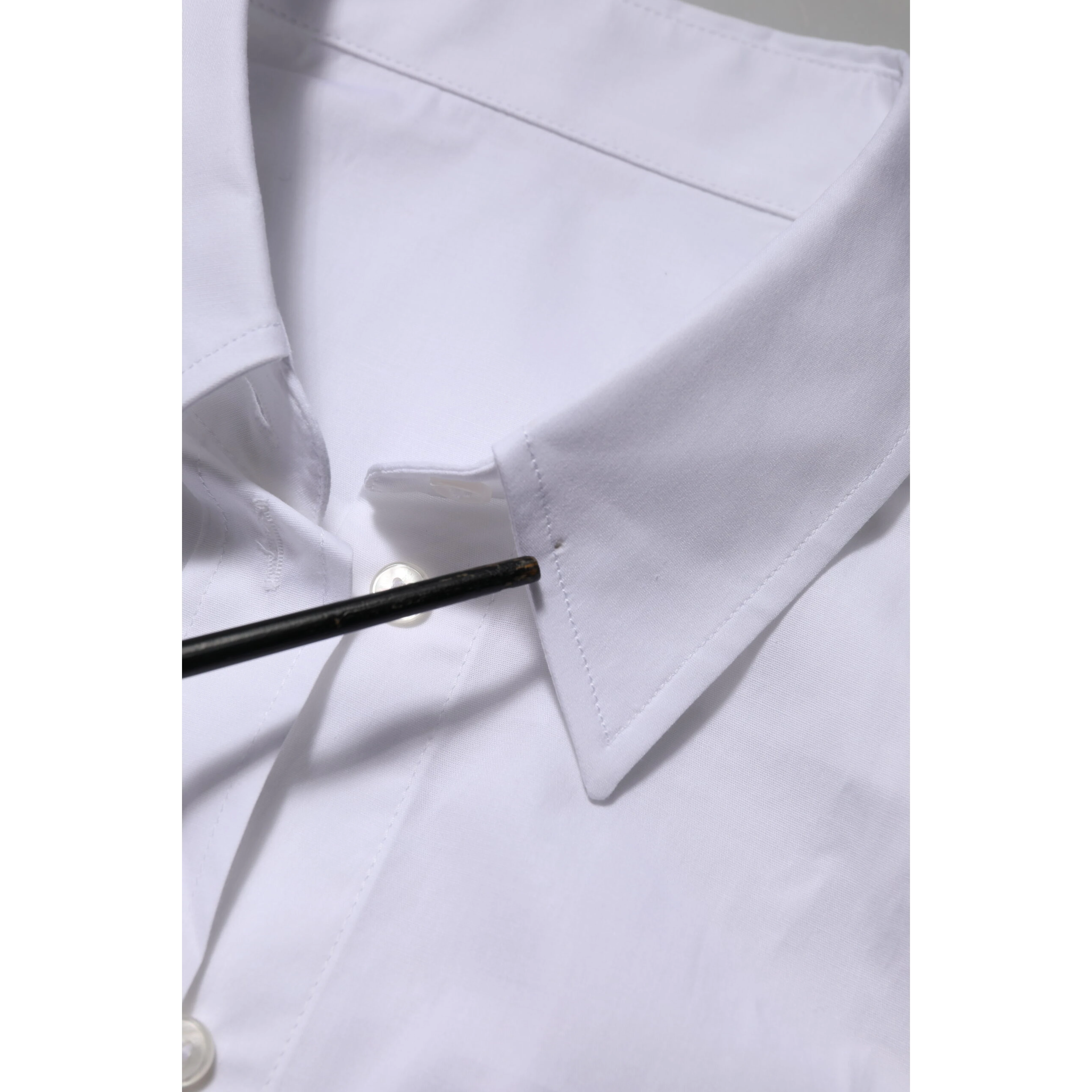 White Cotton Collared Long Sleeves Top Shirt