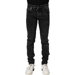 Black Cotton Skinny Men Denim Jeans