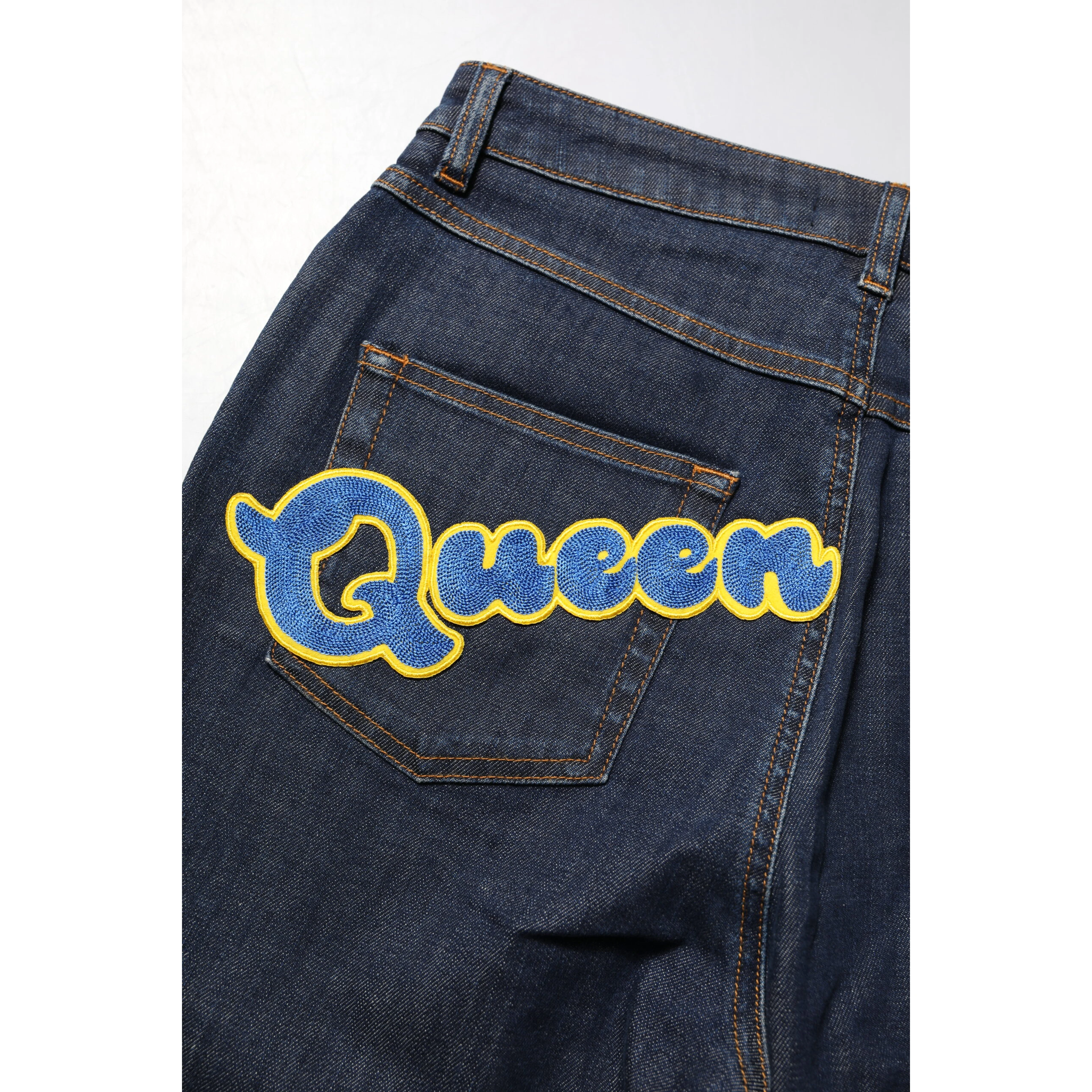 Blue Queen Patch AUDREY Mid Waist Denim Jeans