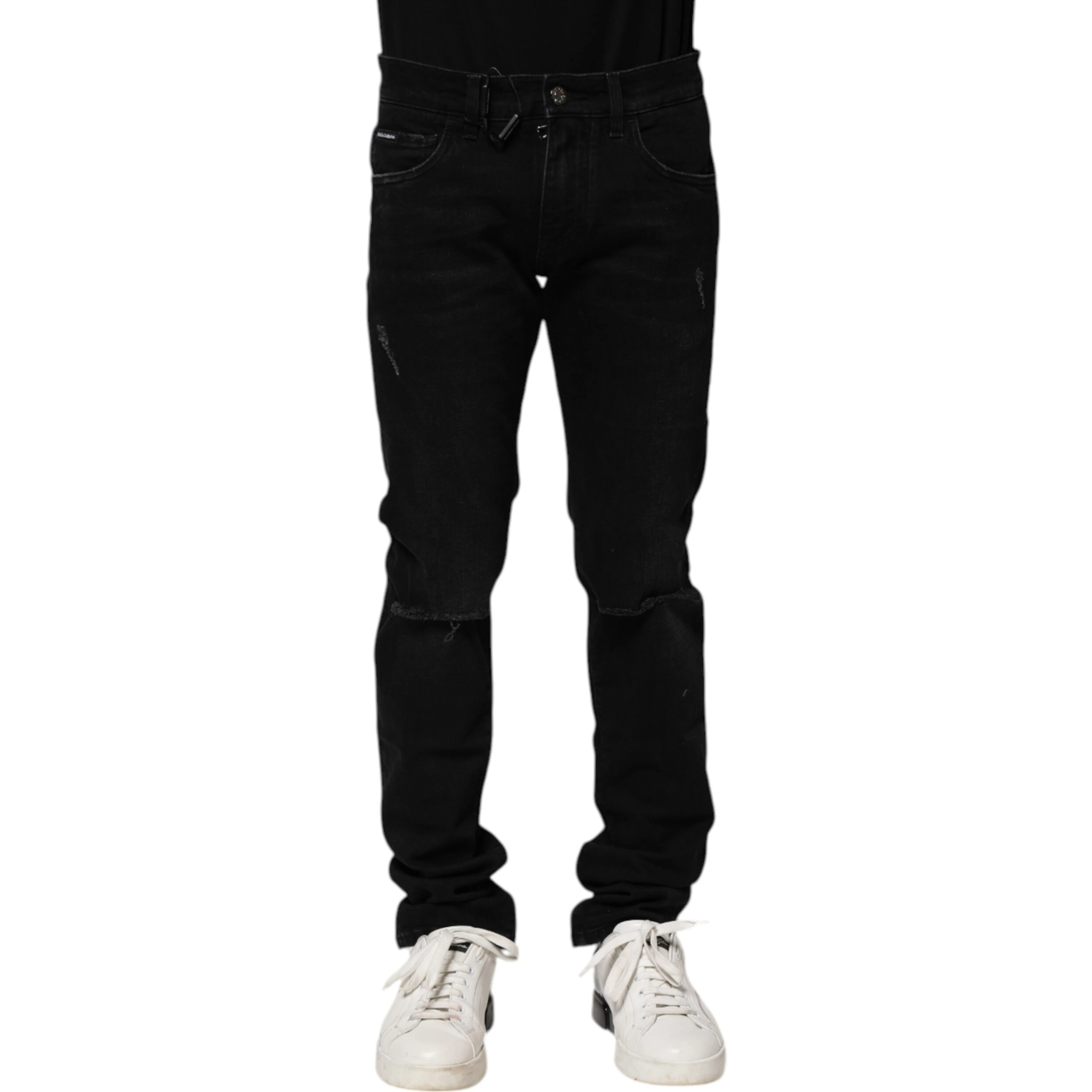 Black Cotton Skinny Men Denim Jeans