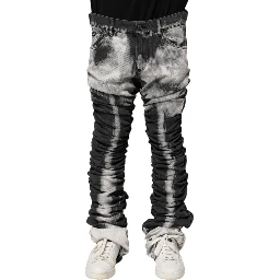 Black Tie Dye Straight Denim Jeans