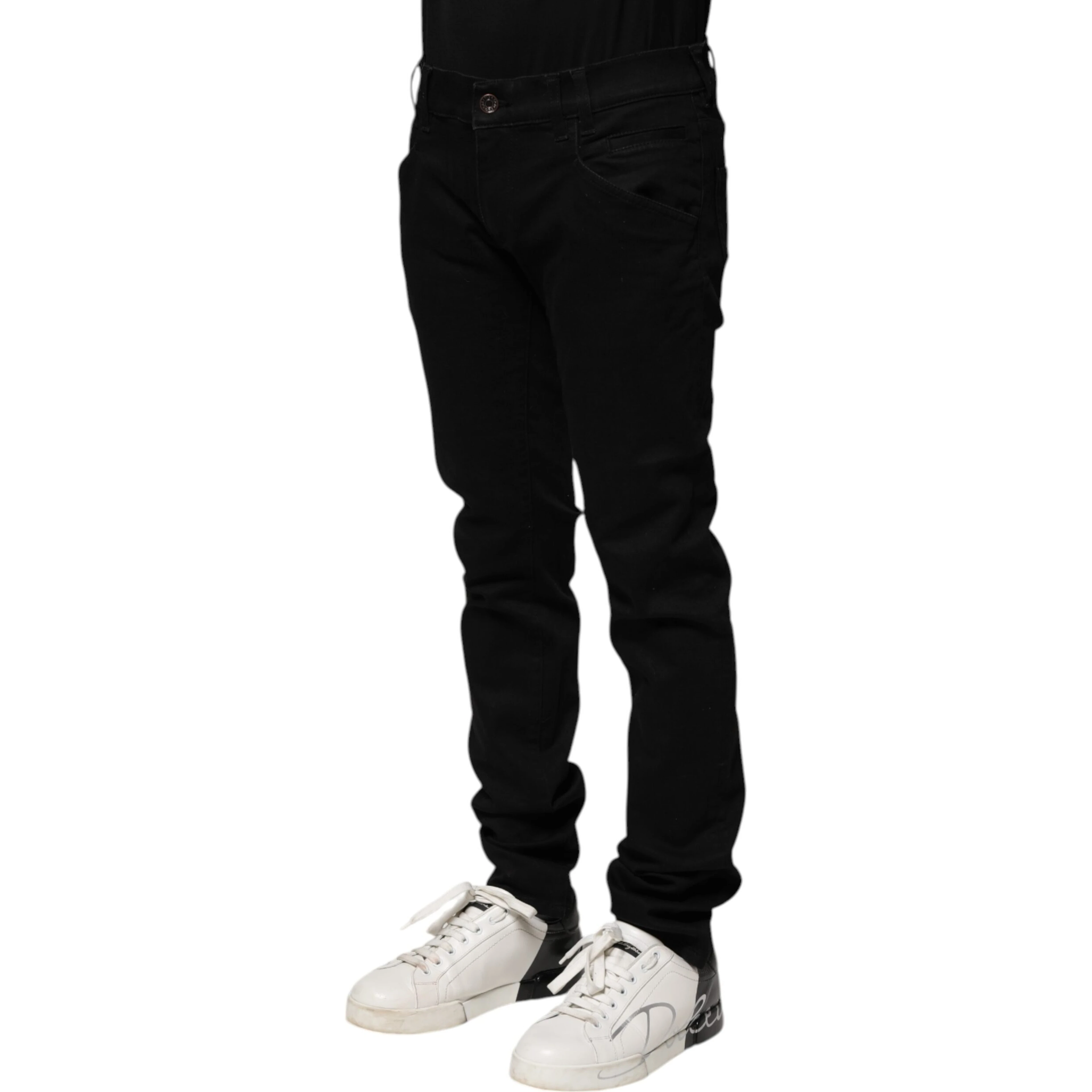 Black Cotton Skinny Men Denim Jeans