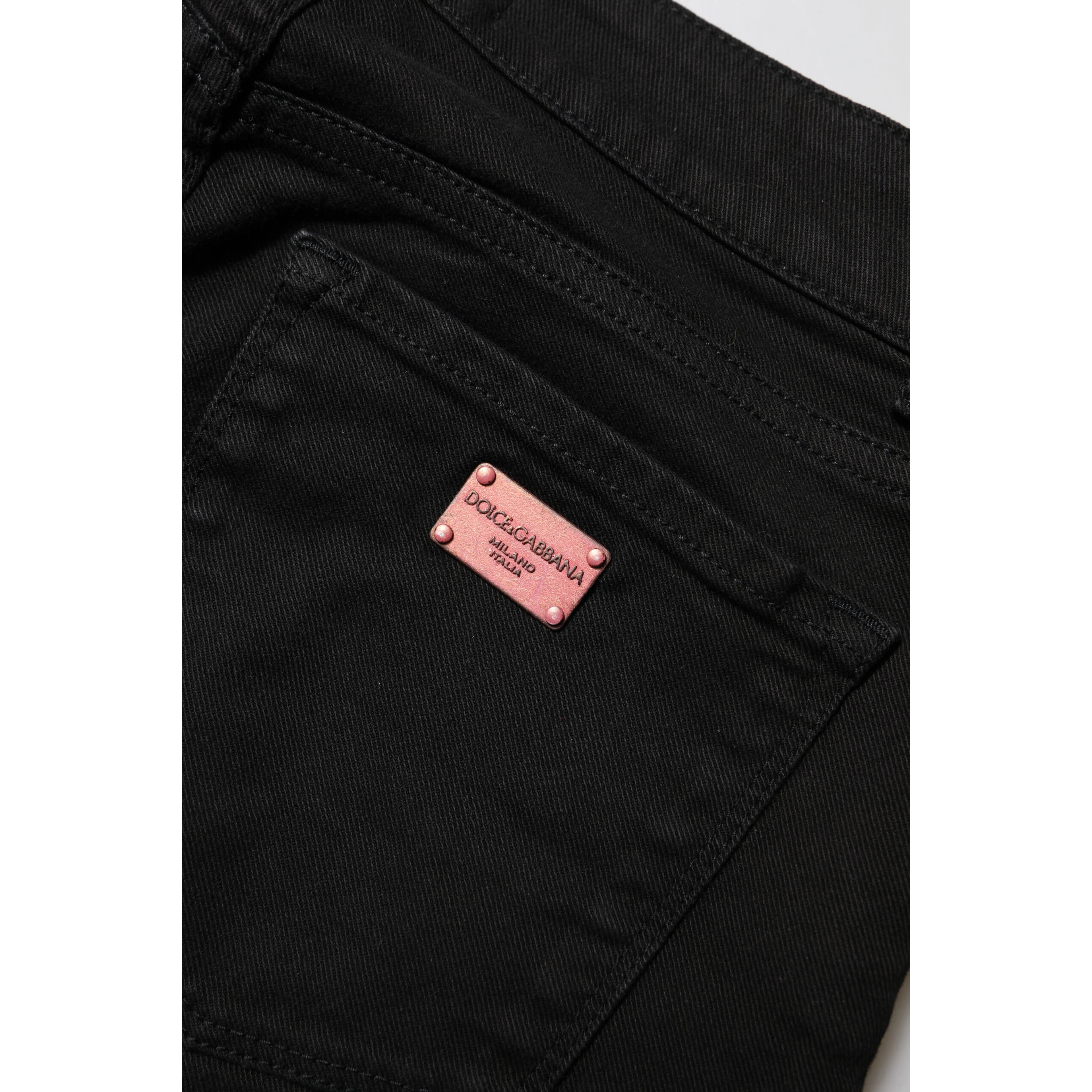 Black Cotton Skinny Mid Waisted Denim Jeans