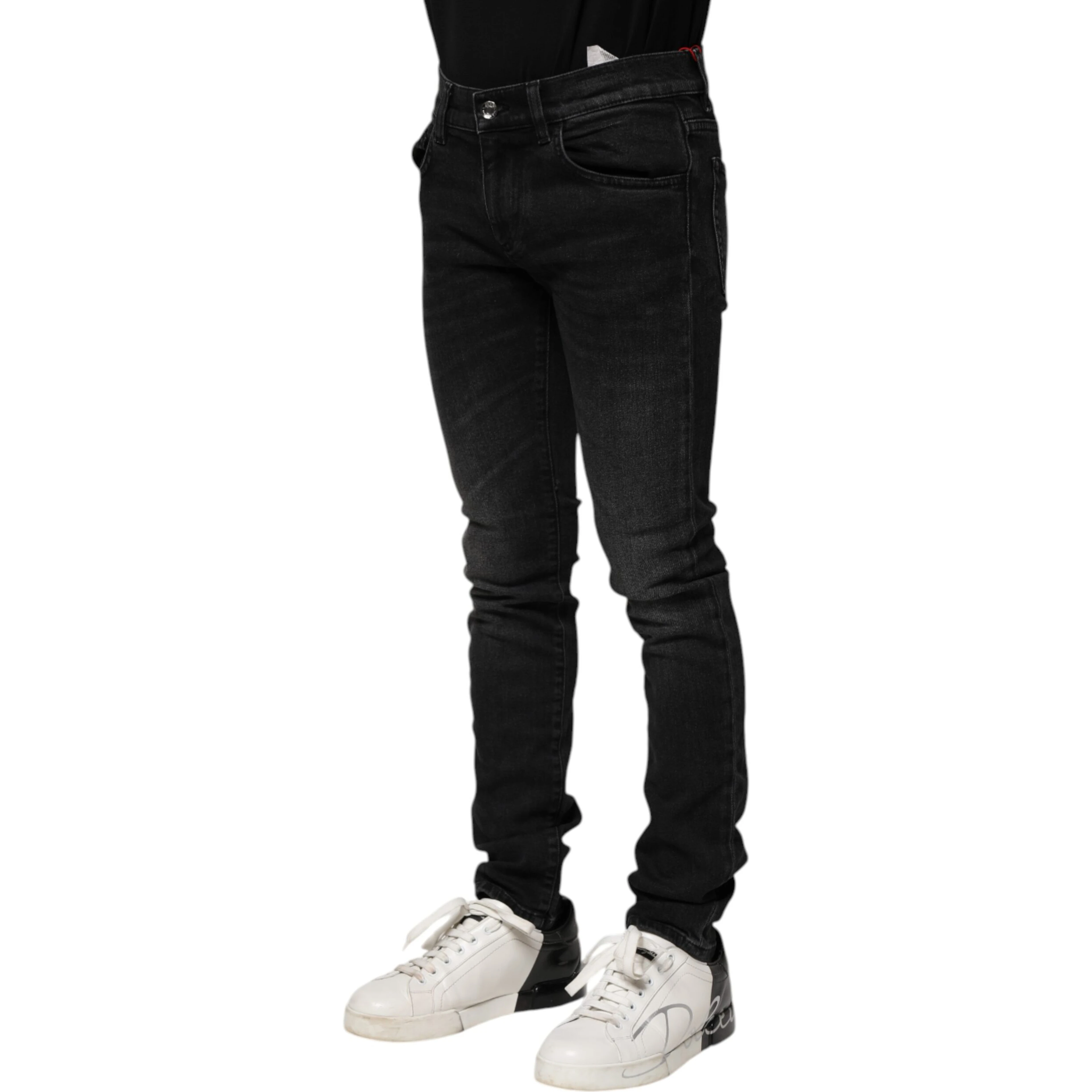 Black Cotton Skinny Men Denim Jeans