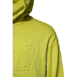 Green Cotton Hooded Logo Sweatshirt Sweater