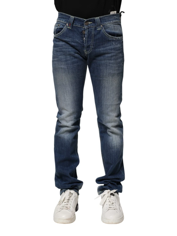 Blue Washed Skinny Fit Casual Men Denim Jeans alternative