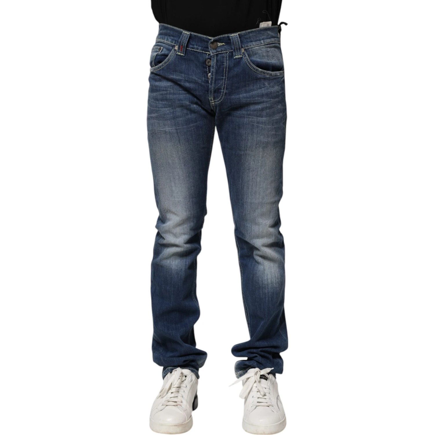 Blue Washed Skinny Fit Casual Men Denim Jeans
