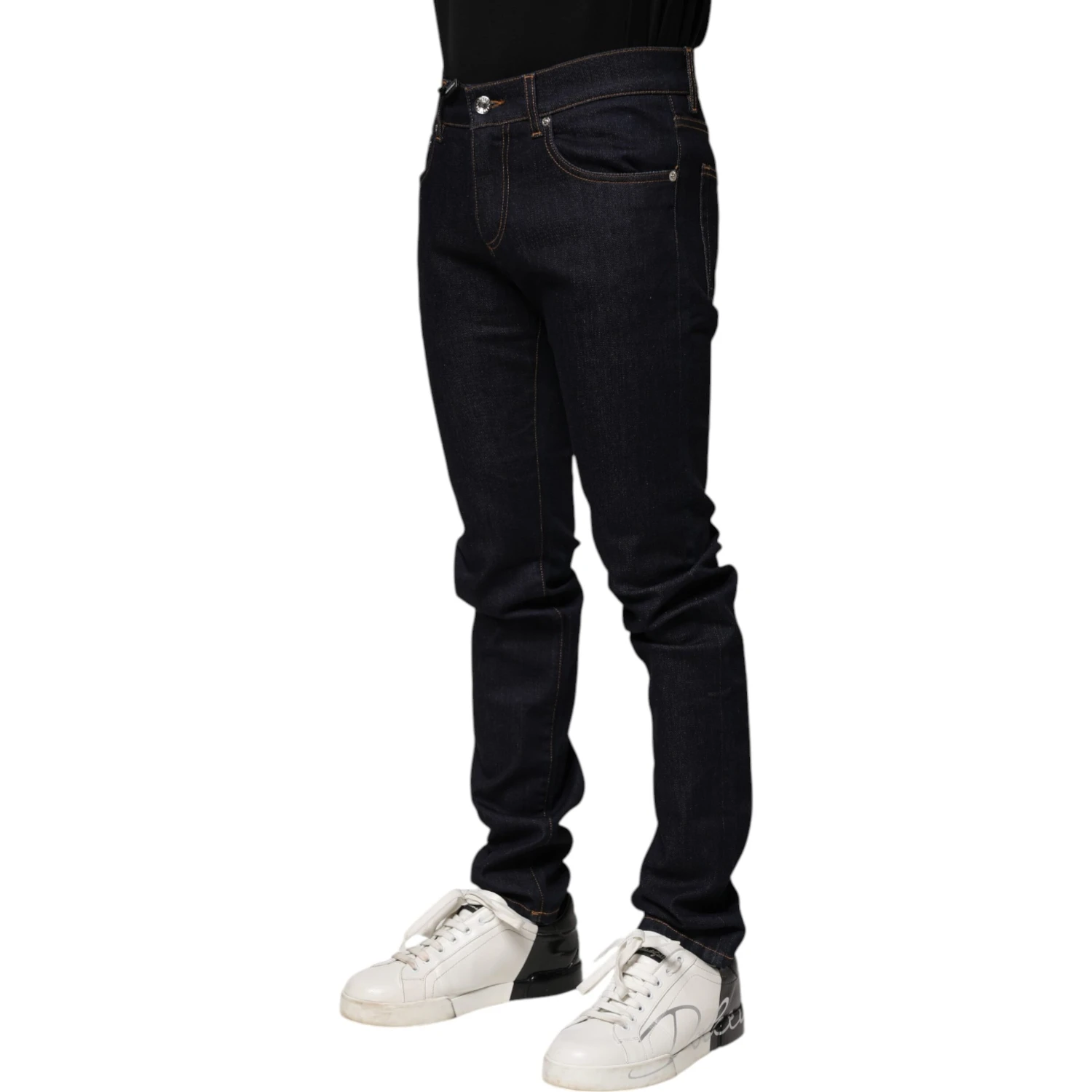 Black Cotton Skinny Men Denim Jeans