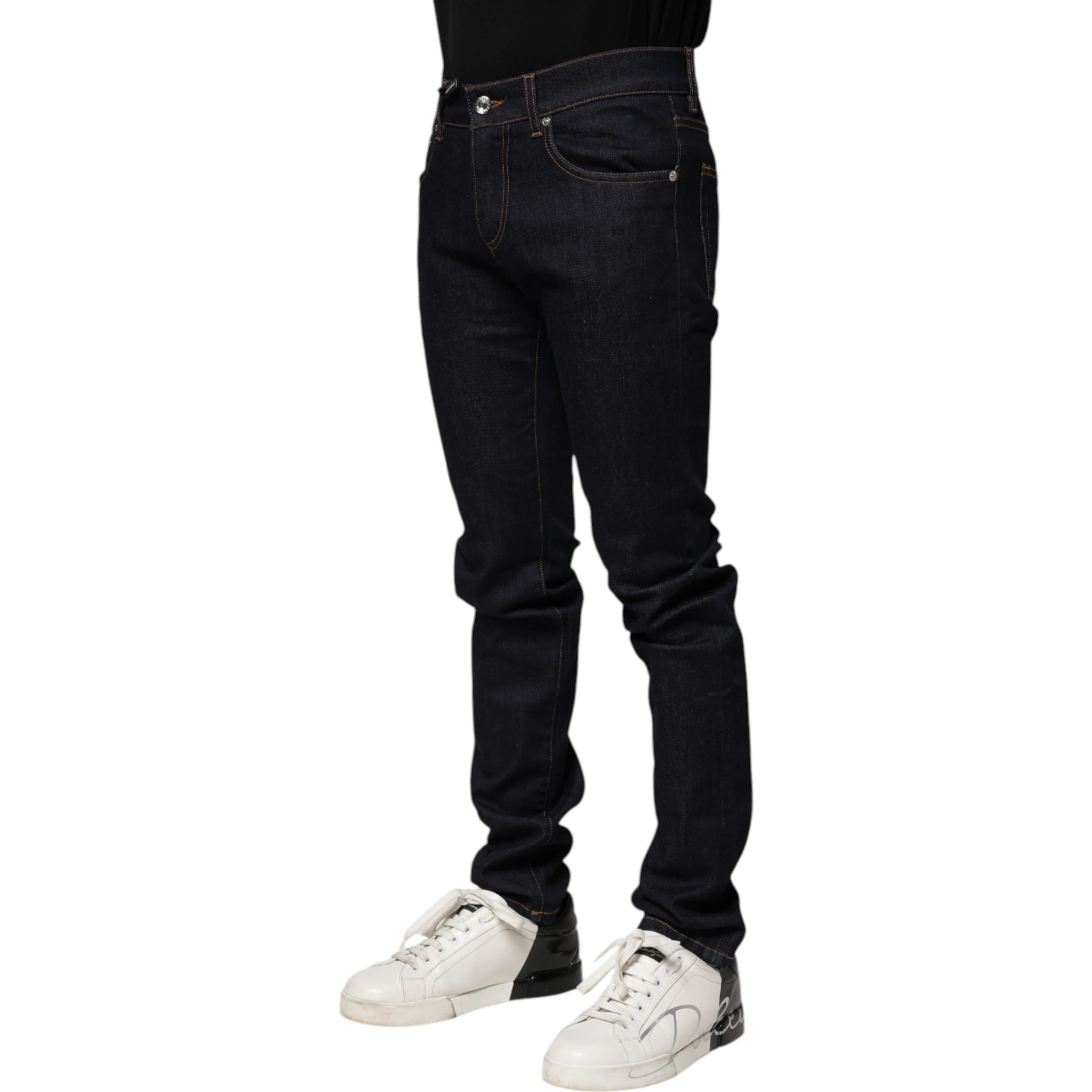 Black Cotton Skinny Men Denim Jeans