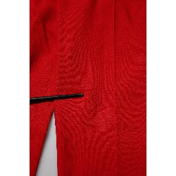 Red Wool Mid Waisted Tapered Pants