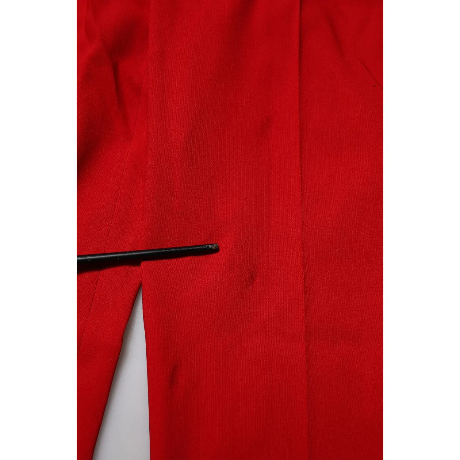 Red Wool Mid Waisted Tapered Pants