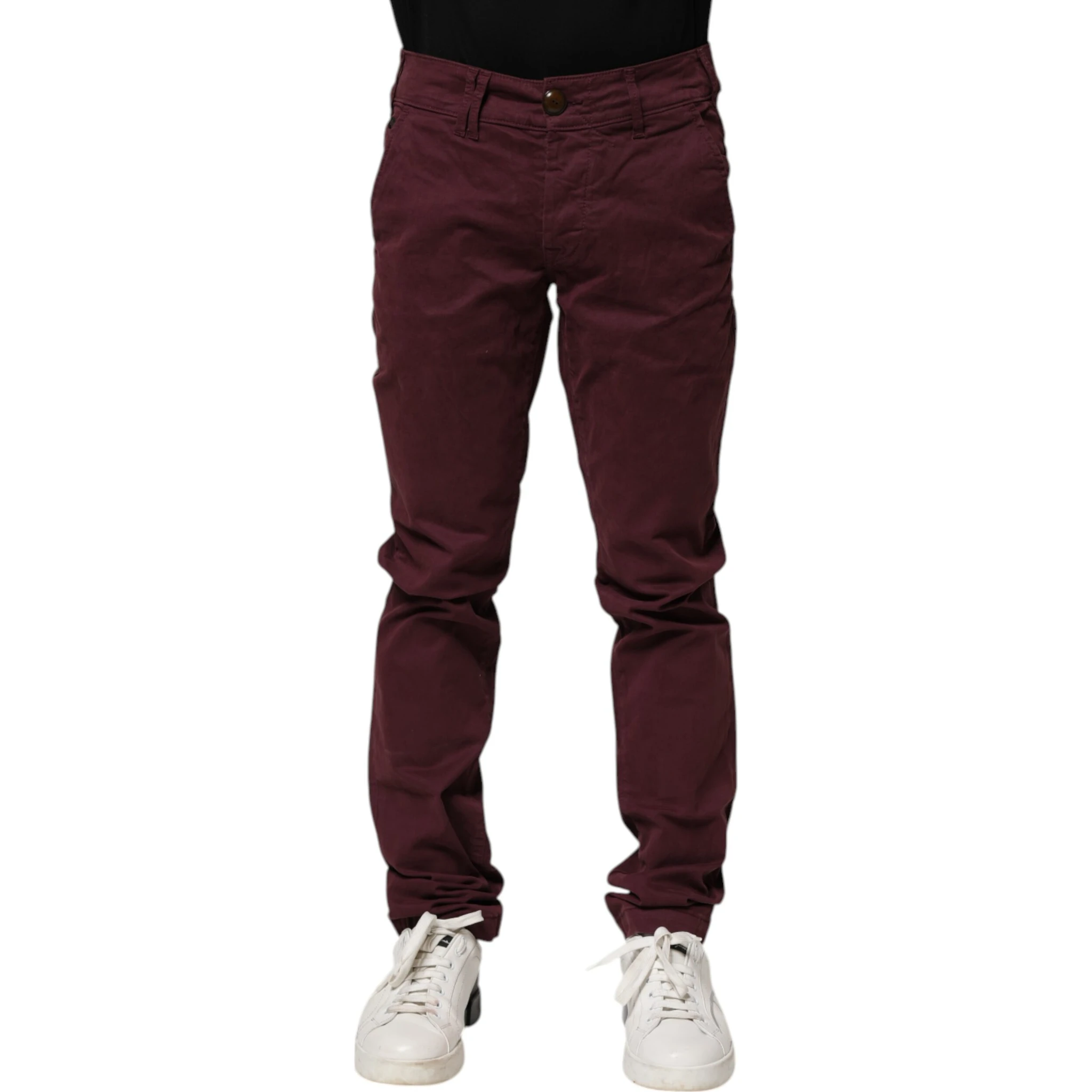 Maroon Cotton Stretch Skinny Fit Men Denim Jeans