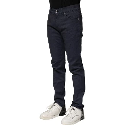 Dark Blue Cotton Skinny Denim Jeans