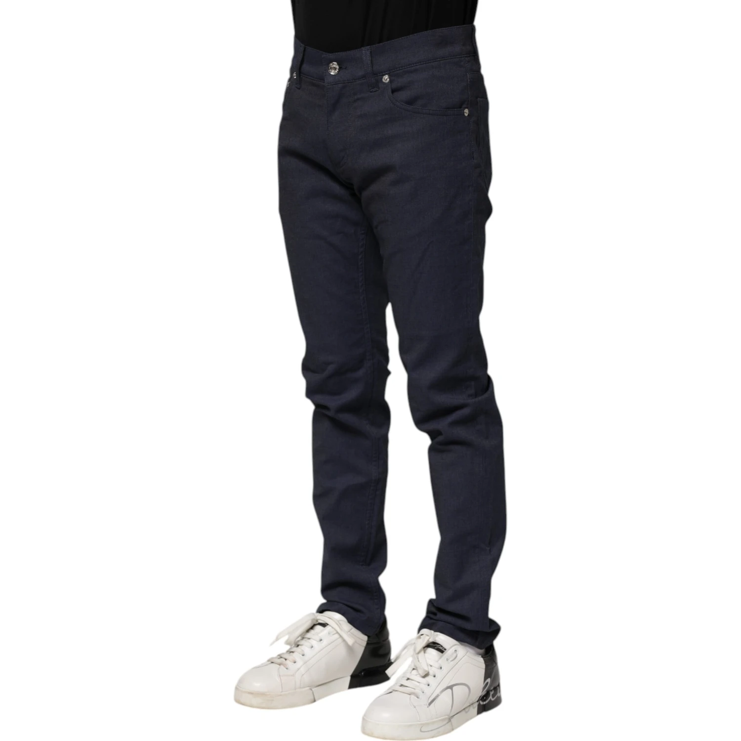 Dark Blue Cotton Skinny Denim Jeans