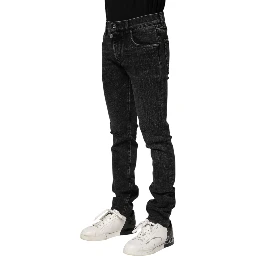 Black Cotton Skinny Men Denim Jeans