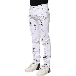 White ColorSplash Skinny Denim Jeans