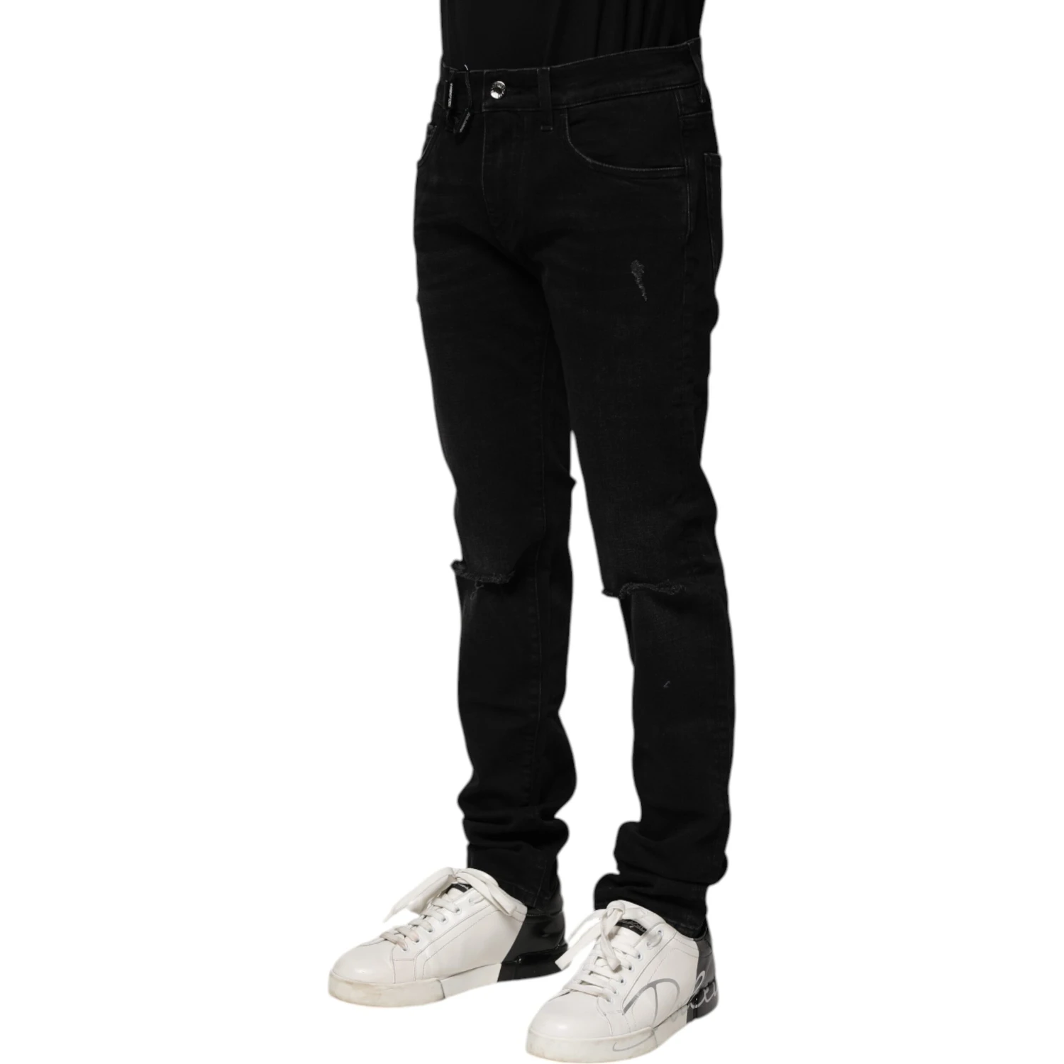 Black Cotton Skinny Men Denim Jeans