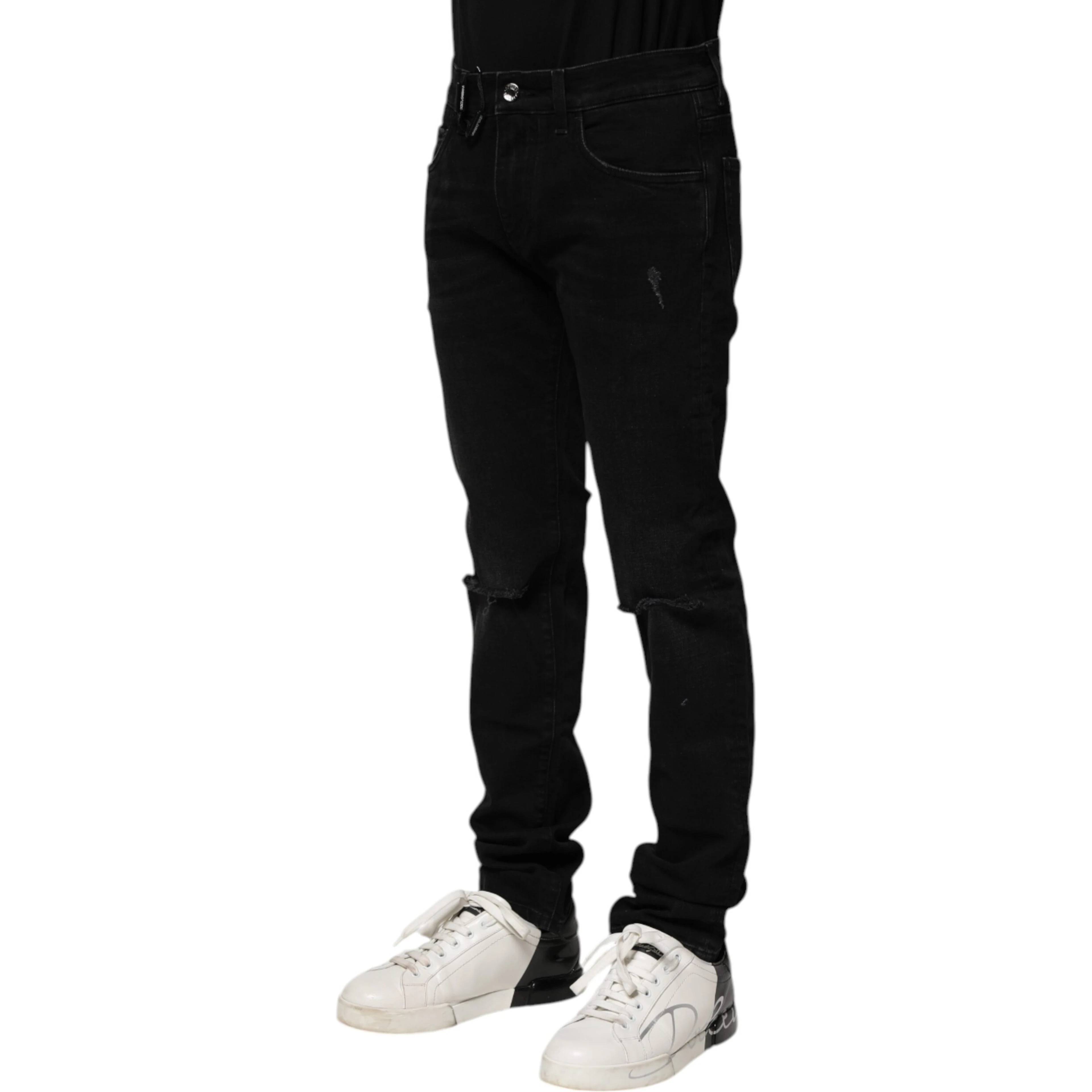 Black Cotton Skinny Men Denim Jeans
