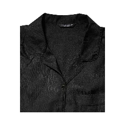 Black Silk DG Embroidery Long Sleeves Top