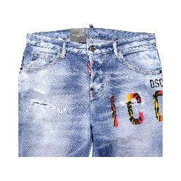 Blue Washed Cotton Mid Waist Skinny Denim Jeans