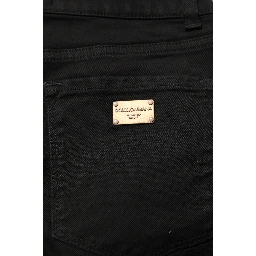Black Skinny Cotton Mid Waisted Denim Jeans