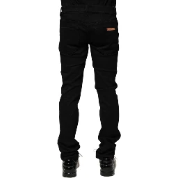 Black Cotton Skinny Men Denim Jeans
