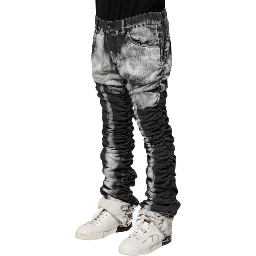 Black Tie Dye Straight Denim Jeans
