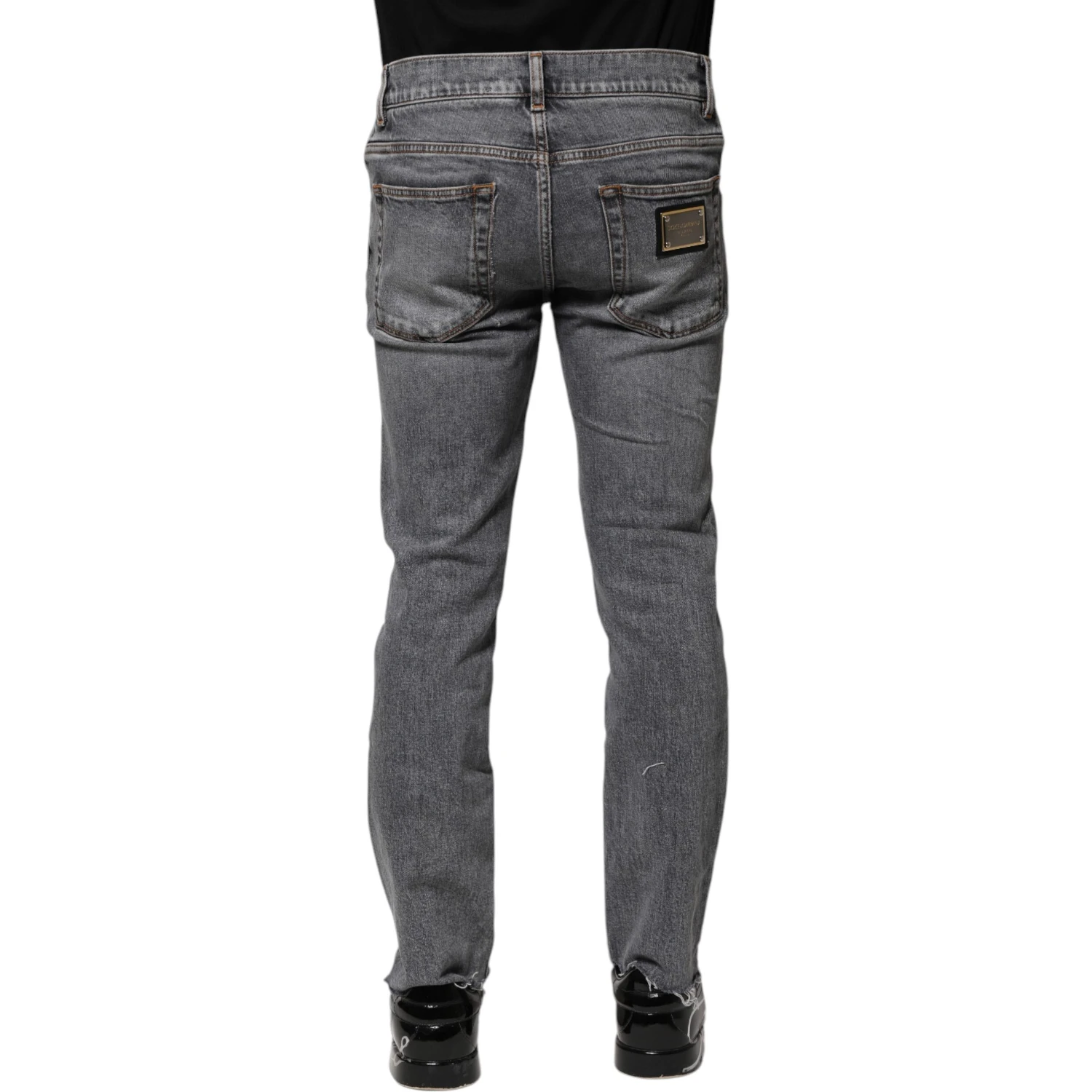 Gray Cotton Skinny Men Denim Jeans