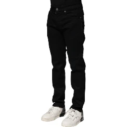 Black Cotton Skinny Denim Jeans