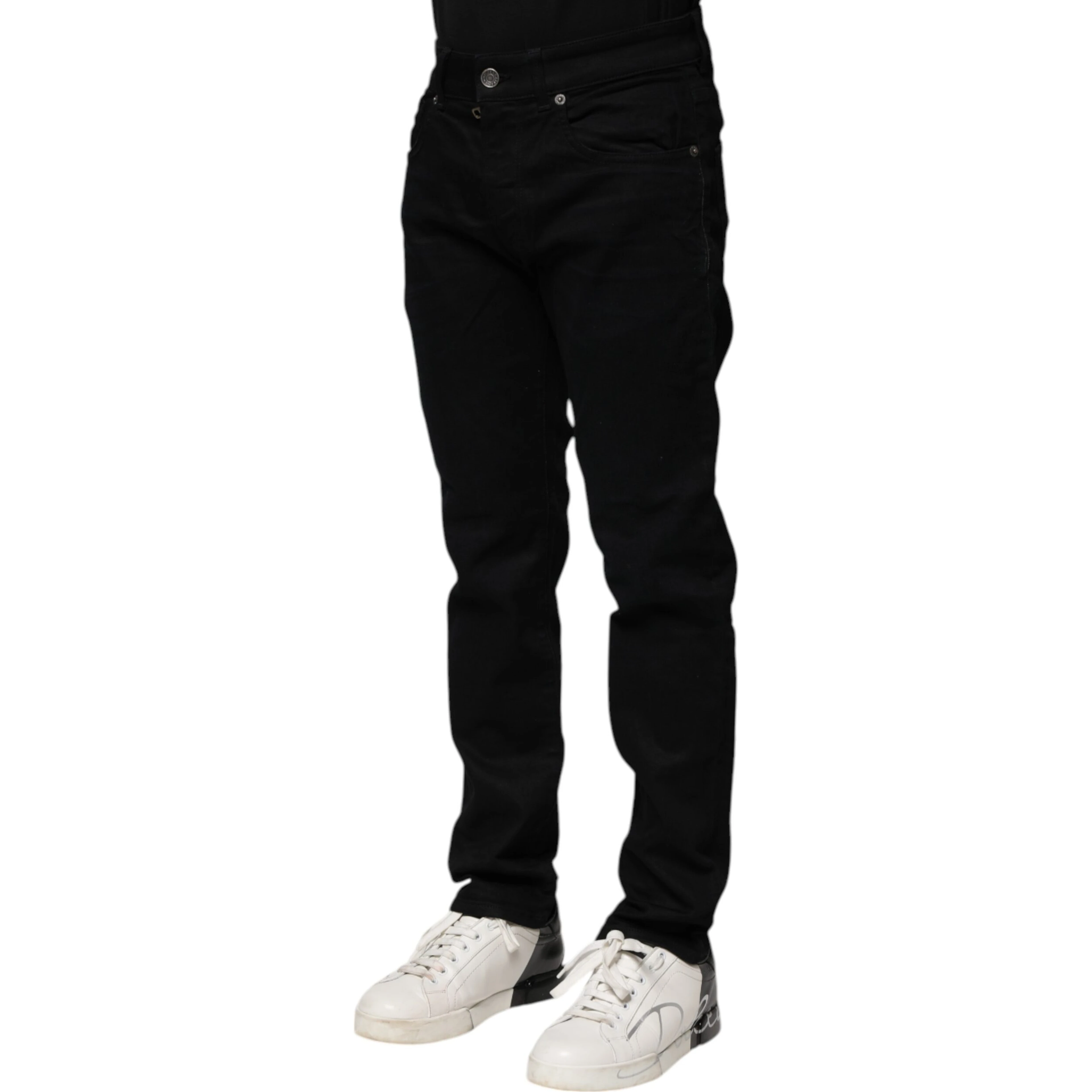 Black Cotton Skinny Denim Jeans