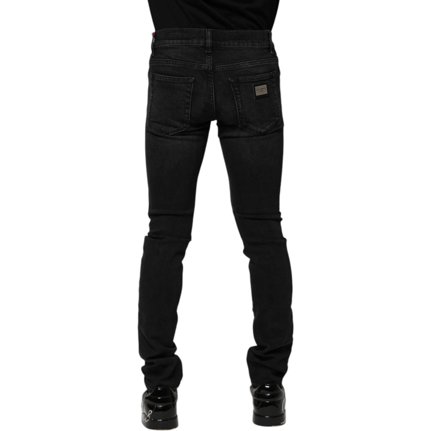 Black Cotton Skinny Men Denim Jeans