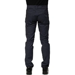 Dark Blue Cotton Skinny Denim Jeans